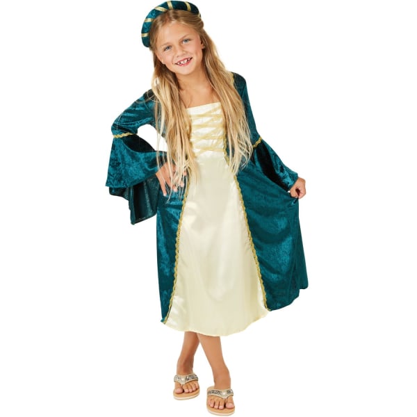 tectake Maskeraddräkt Borgerlig Prinsessa Blue 128 (7-8y)
