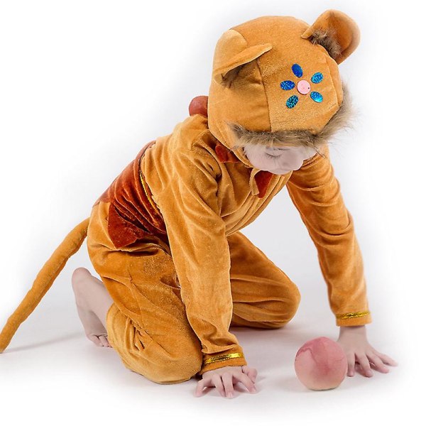 Monkey Long Cosplay Kostym Kostym Scenkläder Semesterkläder S (110cm) 4XL (170cm)