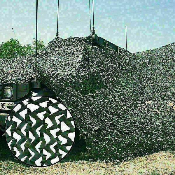 4m*6m Camo Nät Jakt/skytte Kamouflage Göm Army Camping Skogsnät Ukab Dark Green 4m x 6m