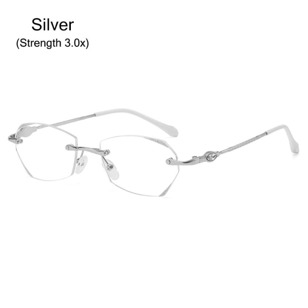 Båglösa läsglasögon Glasögon SILVER STYRKA 3.0X Silver Strength 3.0x