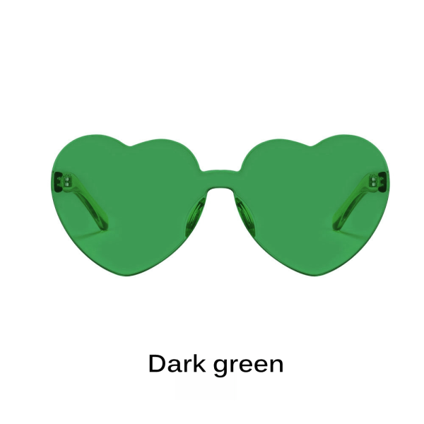 Hjärtasolglasögon Tydliga glasögon Solglasögon MÖRK GRÖN Dark green