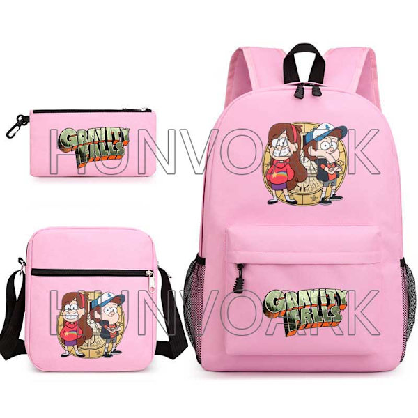 Disney Gravity Falls Ryggsäck 3st Ungdomsryggsäck Student Vattentät Light Green