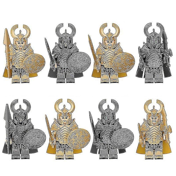 8st Asgard Warrior Army Barn monterade byggstenleksaker