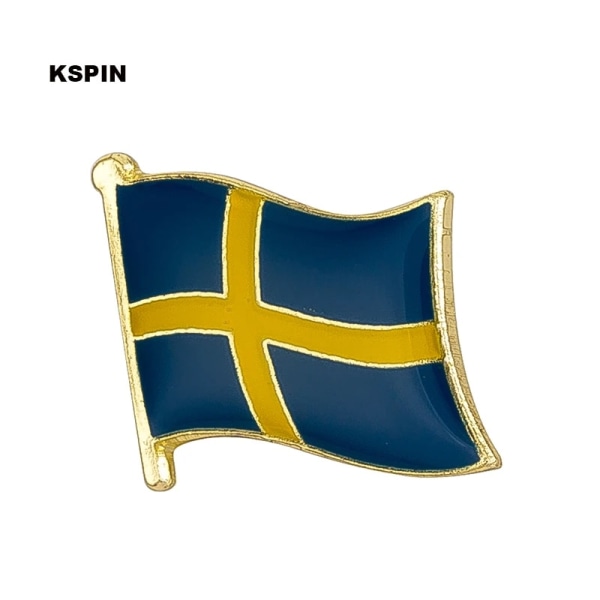 10st Sverige Flagga Märke Flagga Laple Pin Märken Flagga Brosch