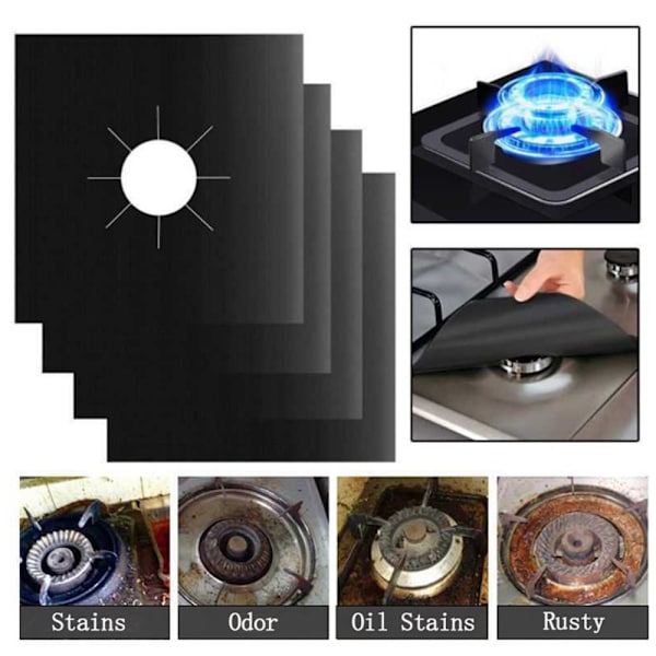 4st 27*27cm Teflon Gasspis Ytskyddsdyna
