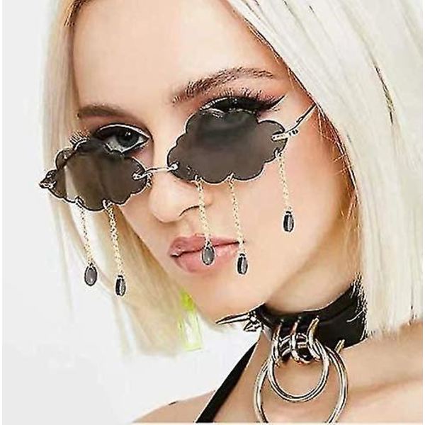 Kantlösa Söta Solglasögon För Kvinnor Trendiga Vintage Kreativa 90-talssolglasögon Roliga Molnformade Disco Gl