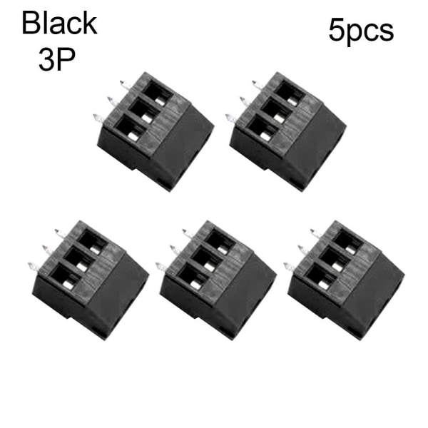 5 st PCB terminalblockskontakt HCG129-5.0mm SVART 3P-5PCS Black 3P-5pcs-3P-5pcs