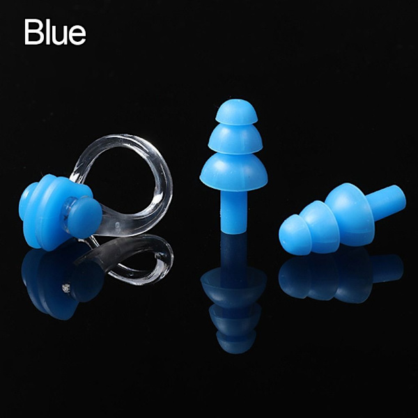 4 set Nose Clip Öronpropp BLÅ Blue