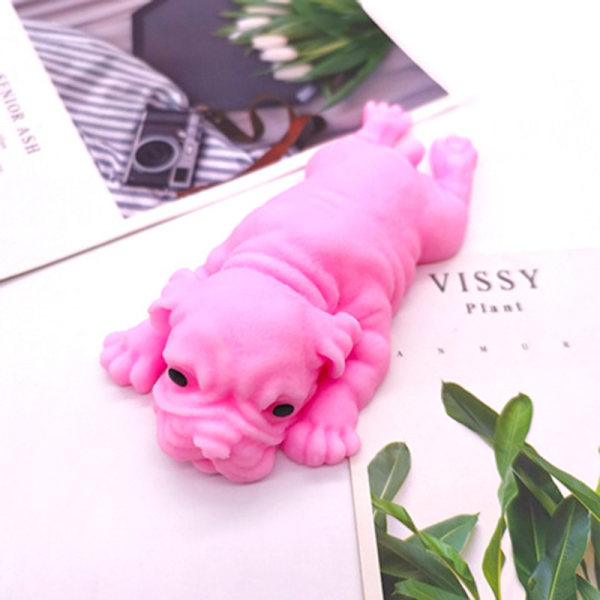 Modeavluftning Stress relief Praktiska skämt Klämningsleksakshund för barn Vänner Brown Pink