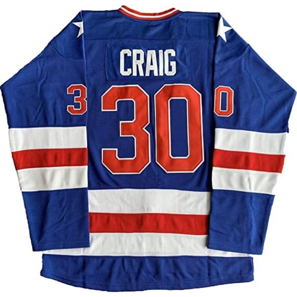 1980 USA hockeytröja #30 CRAIG On Ice Hockey Jersey blue 2XL