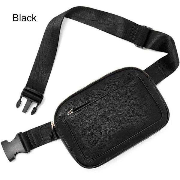 Läder Fanny Packs för Dam Dam Bältesväska SVART SVART Black