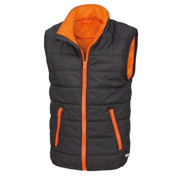 Resultat Core Childrens/Kids Ärmlös Zip Up Bodywarmer Blac Black/Orange XS