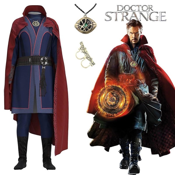 Doctor Strange Cosplay Kostym Red Cape Robe Party Set style 2 130CM