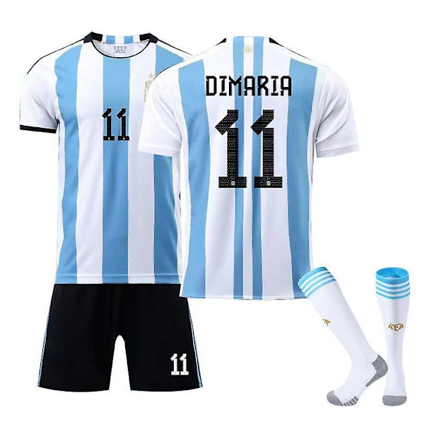 2022 Argentina Hem #11 Dimaria Match fotbollsuniformer Set XS