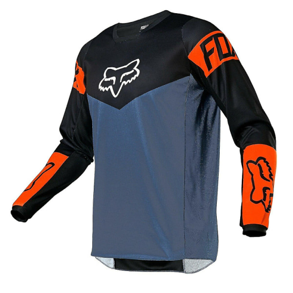 2023 sommar-mountainbike-racinguniform FOX långärmad rundhalsad T-shirt blue XS