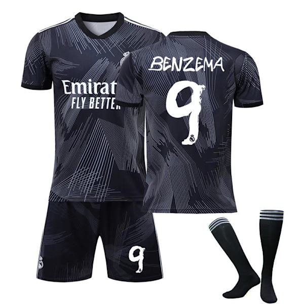 2022-23 Real Madrid Jubileumströja Set Benzema Vinicius BENZEMA 9 22 (120-130cm)