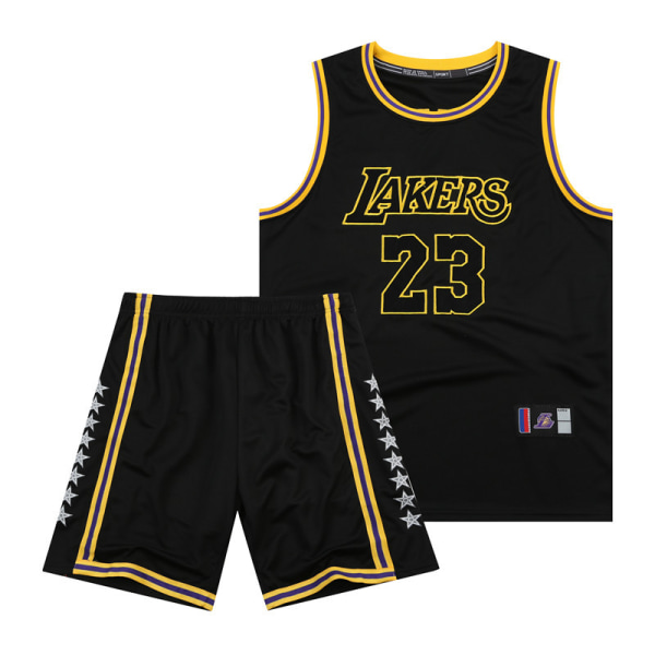 Nba James Baskettröja No 23 Lakers Jersey Set purple black XXL