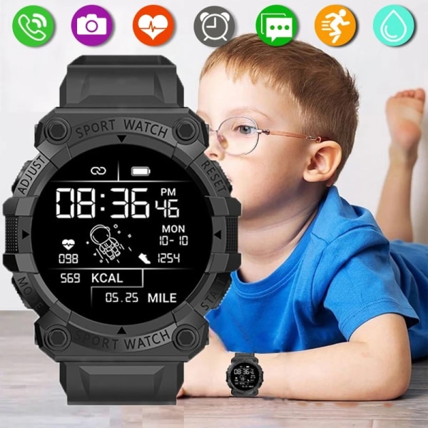 Ny watch för män med Bluetooth färgskärm som kan watch Black