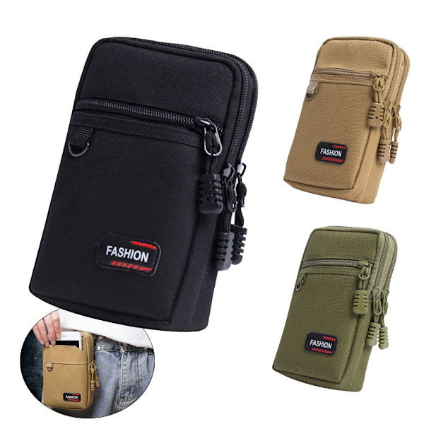 Molle Väska Midja Fanny Pack Mobiltelefonväska KHAKI khaki