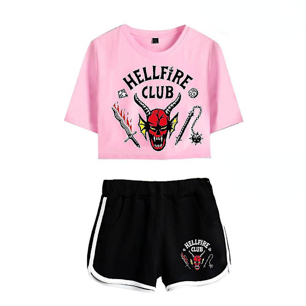 Stranger Things Season4 Hellfire Club Crop Shorts