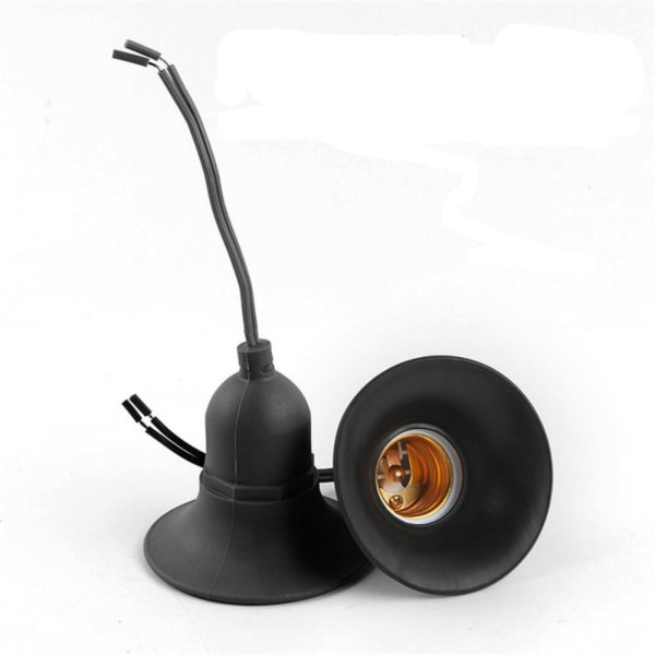 E27 Lamphållare LED Lampfot SVART black