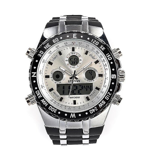 STRYVE S8002 Dual Display Digital Watch Luminous Chronograph Stoppur Kalender