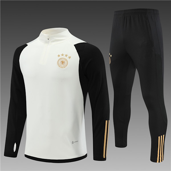 22-23 nya tyska lag vuxna / barn långärmad jersey kostym white L