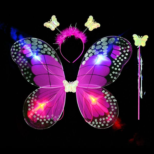 LED Barn Kostym rekvisita Butterfly Wings set ROSE 3 STK/ SET Rose 3 Pcs/set-3 Pcs/set