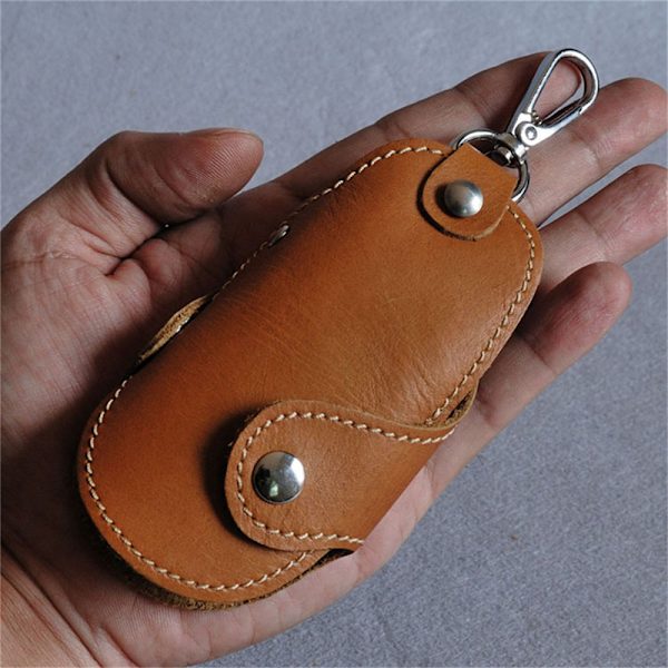 Nyckelhållare Läder Bilnyckel Plånbok Nycklar Organizer Nyckelväska Case brown