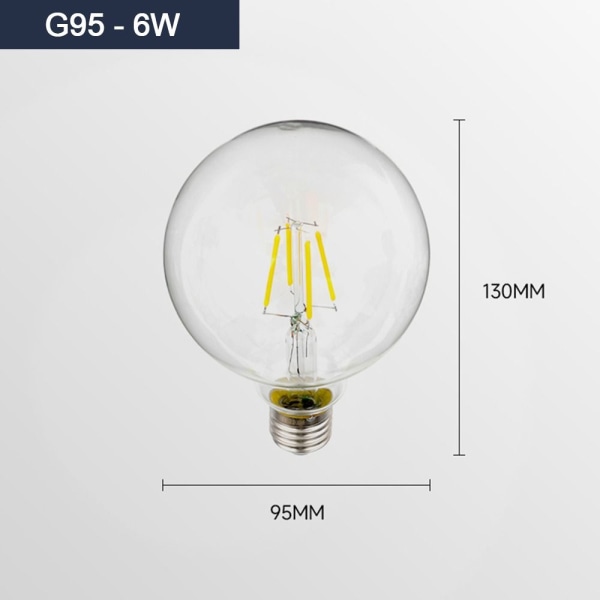 LED-glödlampa E27 G95-6W G95-6W G95-6W