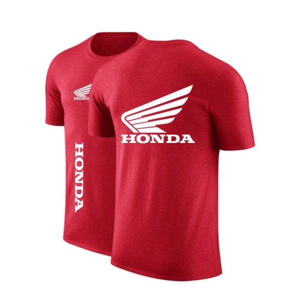 Sommar Honda logotyp rund hals Print korta ärmar red 2XL