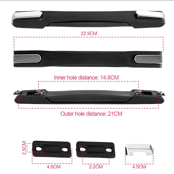 Resväska Handtag Case Reservrem GRÅ Gray Gray