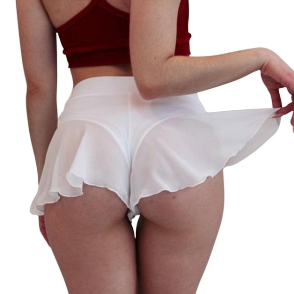 Sexiga sportshorts för kvinnor Tenniskjol Kort danskjol för gym White 3XL