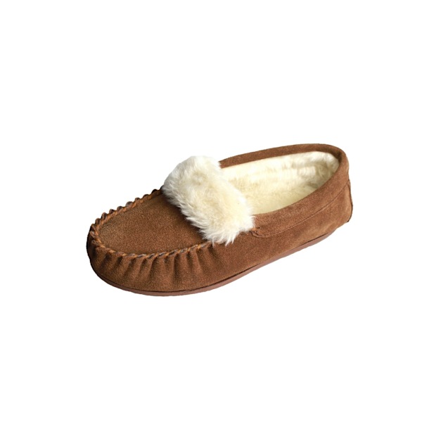 Eastern Counties Läder Dam/Dam Zoe Plyschfodrad mockasin Camel 4 UK