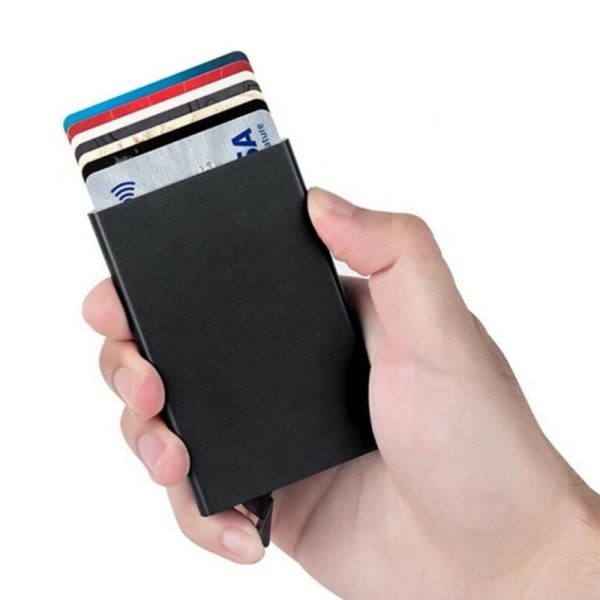 Pop-up-korthållare med RFID-skyddande NFC-blockeringsplånbok Black