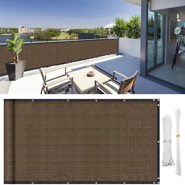 Balkong Privacy Screen Cover För Veranda staket Markis KAFFE coffee