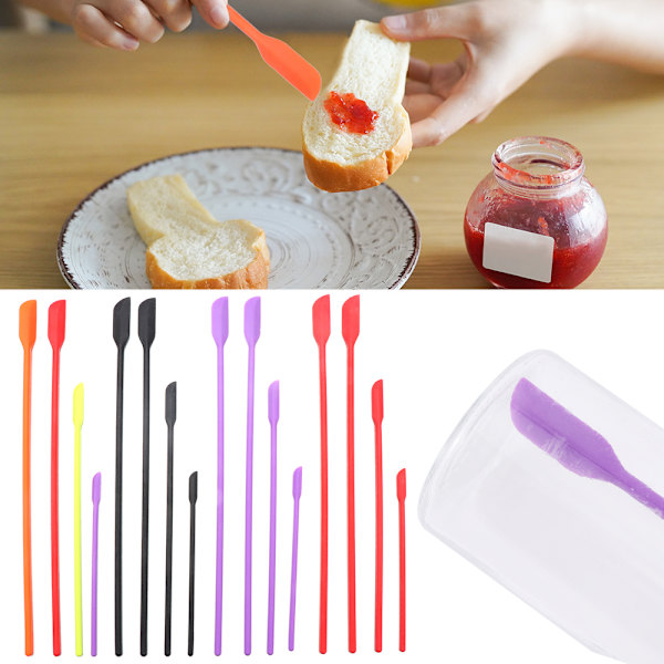 4st Mini Silikonspatel Set Liten gummispatel RÖD red