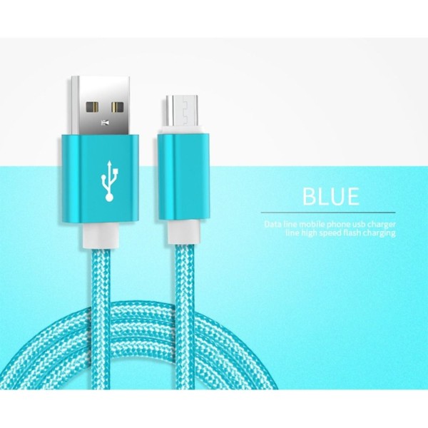 USB-C-kabel Typ-C Laddningskabel BLÅ 1 METER Blue 1 Meter