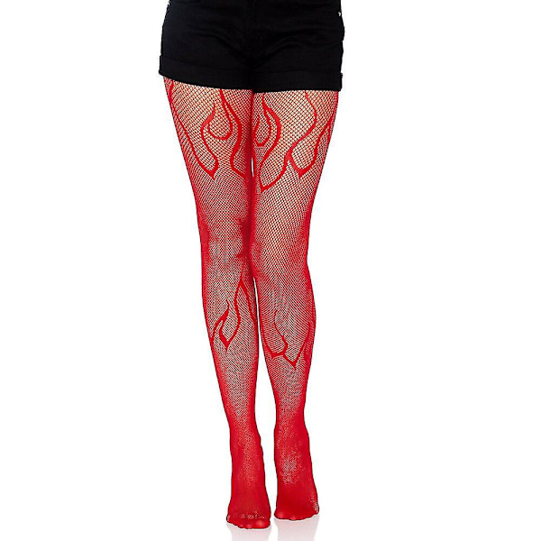 Nya Sexiga Transparent Strumpbyxor Hög Stretch Röda Nätstrumpor style 2