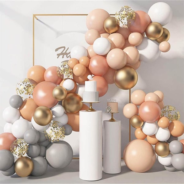 129PCS/ Set Retro Peach Ballong Chain Set Ballong Garland Arch