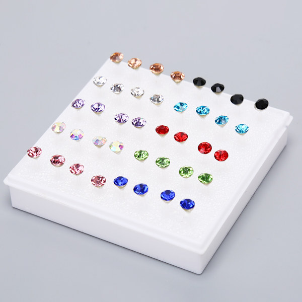 20 Par Set Rhinestone Crystal Stud örhängen 4mm