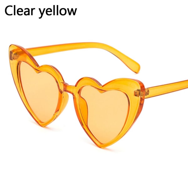 Hjärtformade solglasögon Vintage solglasögon KLARA GULA Clear yellow
