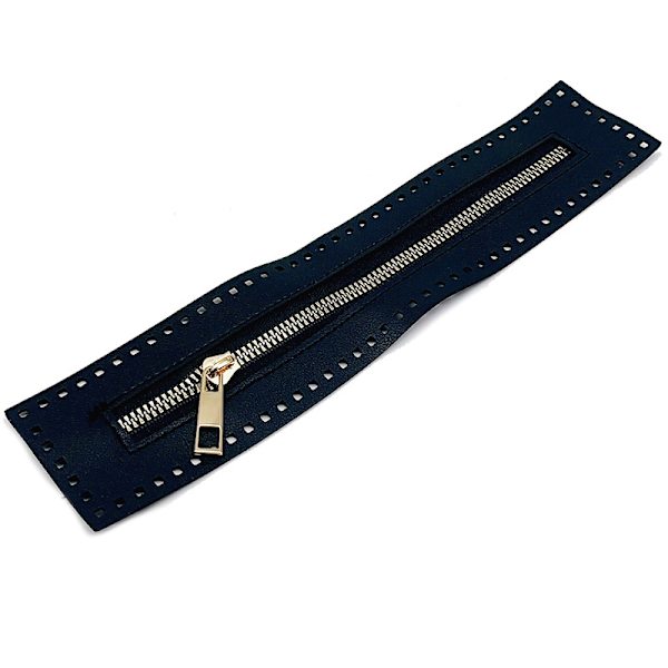 3 ST Lång dragkedja med stort rephål, 27 cm universal dubbelsidigt läder PU-dragkedja tillbehör, vävd väska dragkedja black