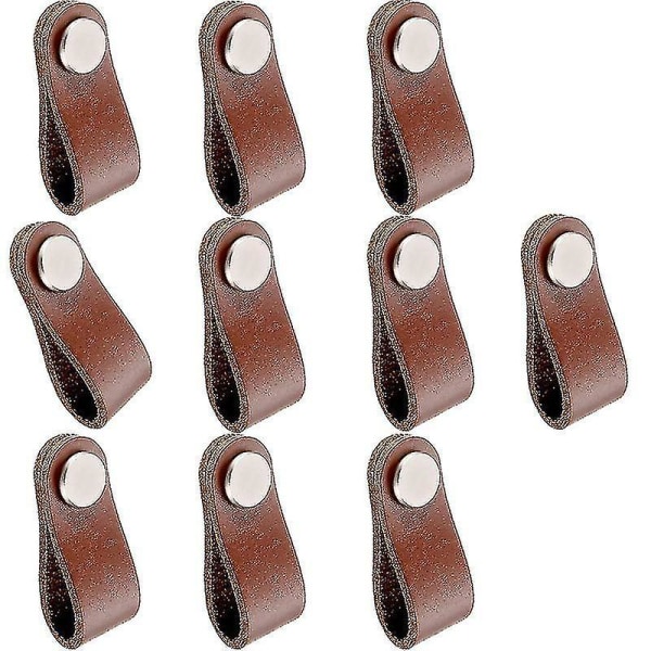Möbler Läder Möbler Brun Knopp Skåp Läder Loop Skåp Knoppar Möbel Knoppar, S