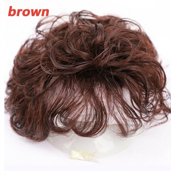 Curly Clip-On Hair Topper Hair Extension BRUN brown
