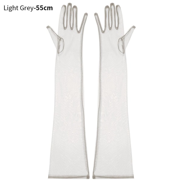 1 par Tyllhandskar Bröllopsbröllopshandskar LJUSGRÅ 55CM Light Grey 55cm