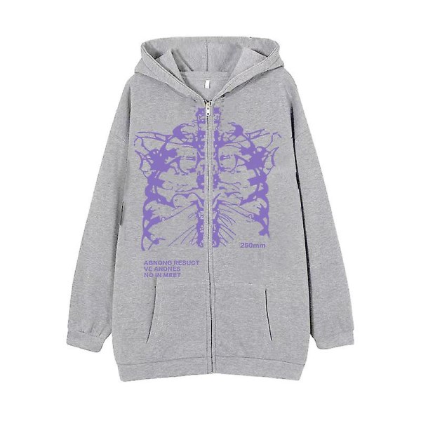 Dark Zip Hoodie Skeleton Hoodie Boned Hoodie dark purple XL