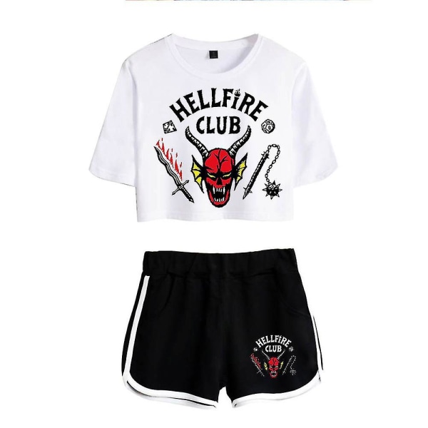 Stranger Things Season4 Hellfire Club Crop Shorts