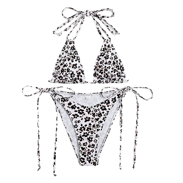 Sexig Bikini Dam Split Baddräkt Summer Beach Pool Bikini Leopard print L