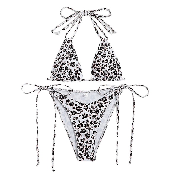 Sexig Bikini Dam Split Baddräkt Summer Beach Pool Bikini Leopard print S
